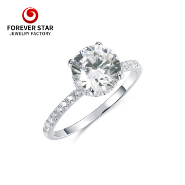 White Moissanite Diamond Wedding Ring